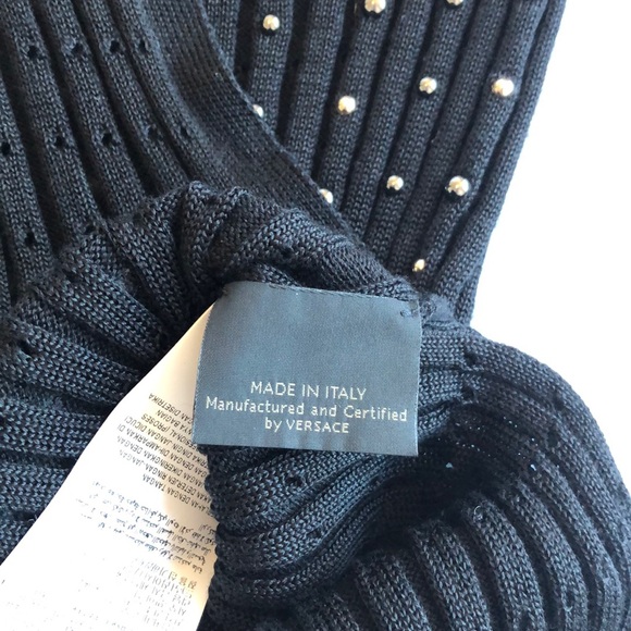 Versace Ribbed Knit Top with Studs Size EU 38 / 160 Authentic - Picture 14 of 16